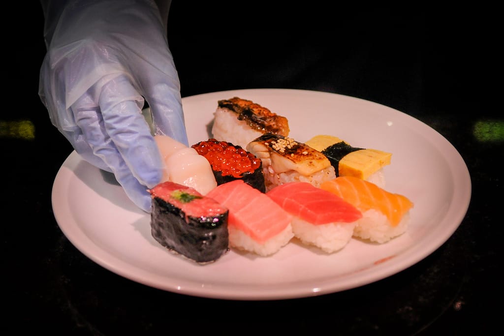 Sushi im „Maruyasu“, mitten in „Little Tokyo“. Foto: Oliver Abraham