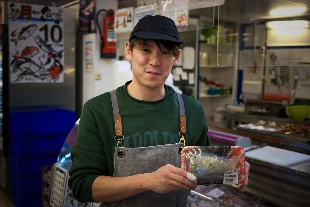 Eine Wasabi-Wurzel im Lebensmittelgeschäft Shochiku in „Little Tokyo“. Foto: Mario Vedder