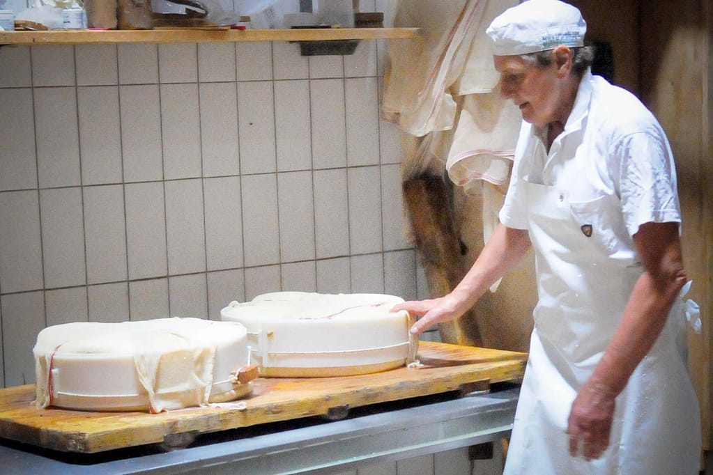 1 x Genuss pur bitte: Radtour zu Natur, Käse und Alm-Leben in den Alpen 28 Theresia Schneider möchte aus dem Guten, der Milch, etwas Besonderes, Käse und Butter machen. Fotos: Oliver Abraham