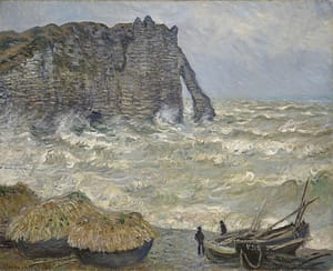 Étretat: Auf Monets Spuren vom Fischerdorf zum Selfie-Hotspot in der Normandie 7 Claude MonetStürmisches Meer bei Étretat, 1883 Öl auf Leinwand, 81,4 x 100,4 cm Musée des Beaux-Arts de Lyon Foto © Lyon MBA – Photo Martial Couderette